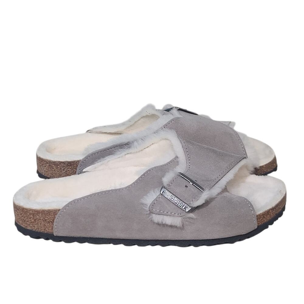 Birkenstock Arizona Shearling Slides Gray 40 - Picture 4 of 6